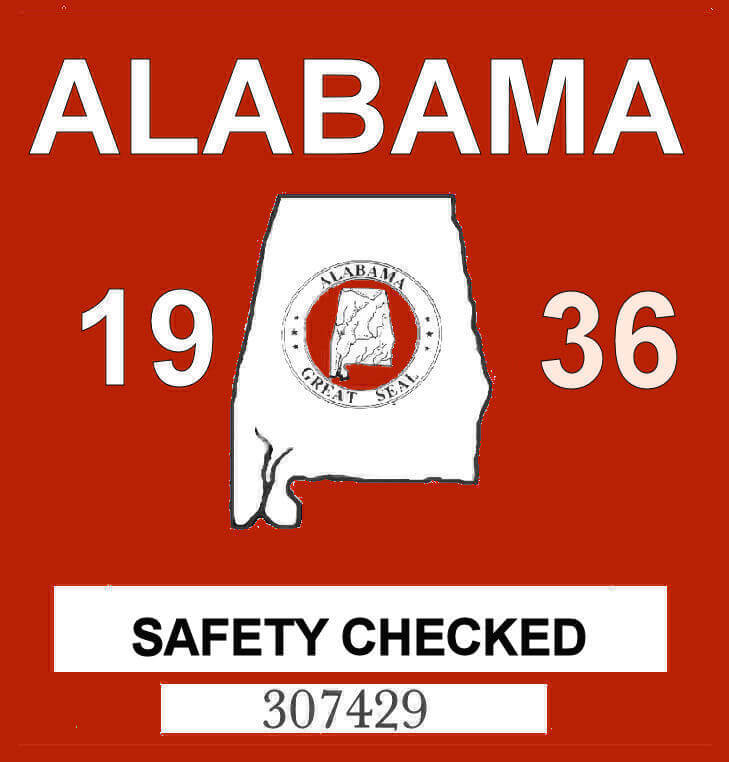 Alabama Bob Hoyts Classic Inspection Stickers, Add a Final Touch to