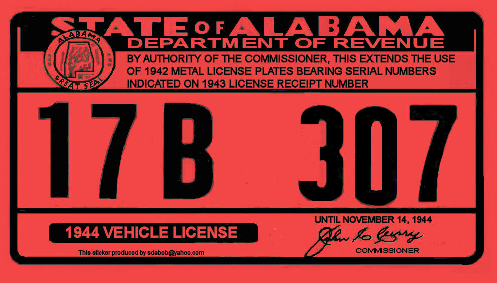 Alabama Bob Hoyts Classic Inspection Stickers, Add a Final Touch to