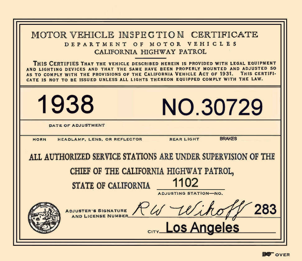 California Bob Hoyts Classic Inspection Stickers, Add a Final Touch