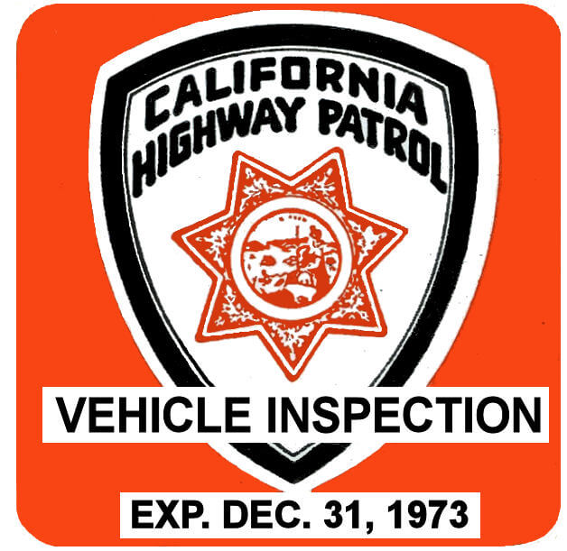 197312 California Inspection Sticker 20.00 Bob Hoyts Classic