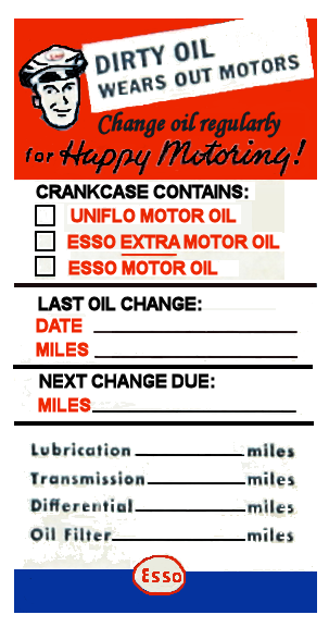 ESSO Service Sticker 1950s