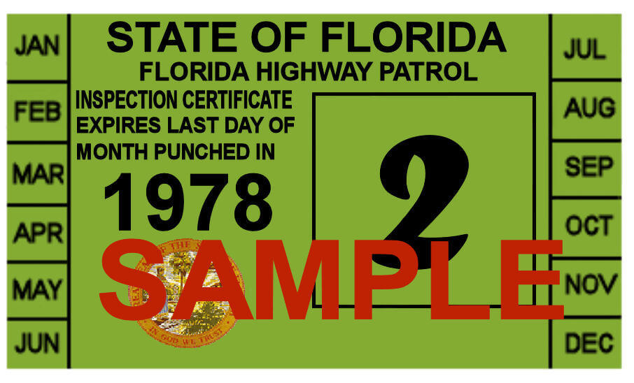 1978 Florida Inspection Sticker 20.00 Bob Hoyts
