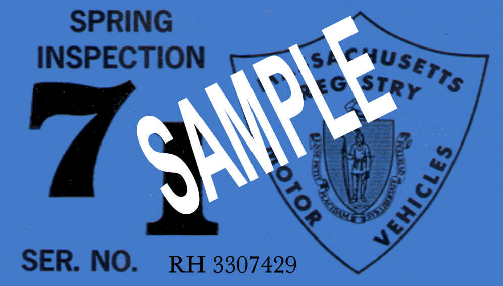 1971 Massachusetts SPRING INSPECTION Sticker 20.00 Bob Hoyts