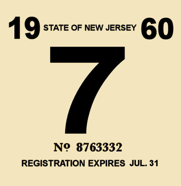 196061 NJ COMMERCIAL Inspection Sticker 20.00 Bob Hoyts Classic