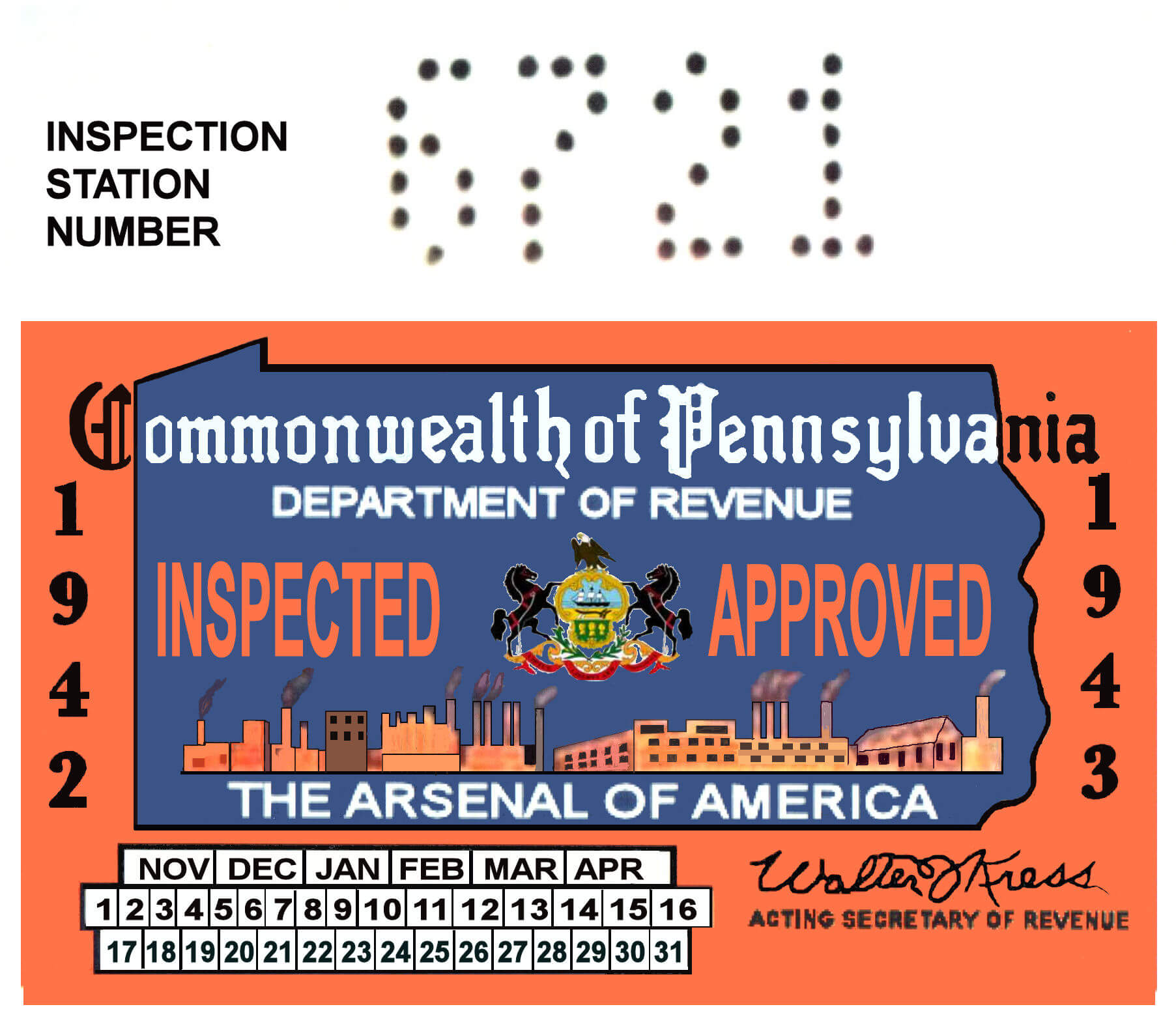 1941-42 Pennsylvania Sticker - $25.00 : Bob Hoyts Classic Inspection ...