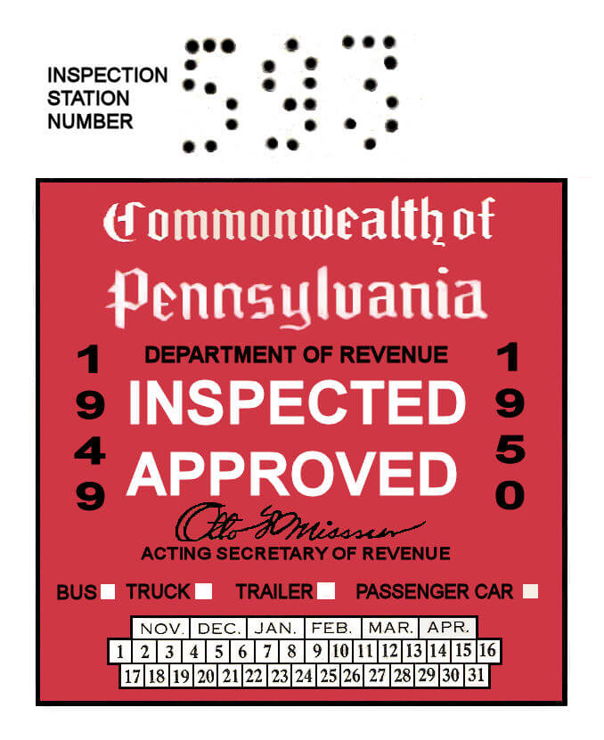 Pennsylvania : Bob Hoyts Classic Inspection Stickers, Add a Final Touch