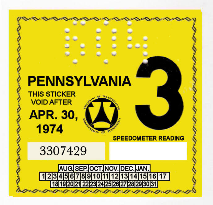 Pennsylvania : Bob Hoyts Classic Inspection Stickers, Add a Final Touch