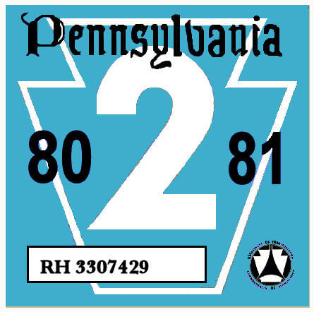 1972-3 Pennsylvania Inspection Sticker - $25.00 : Bob Hoyts Classic
