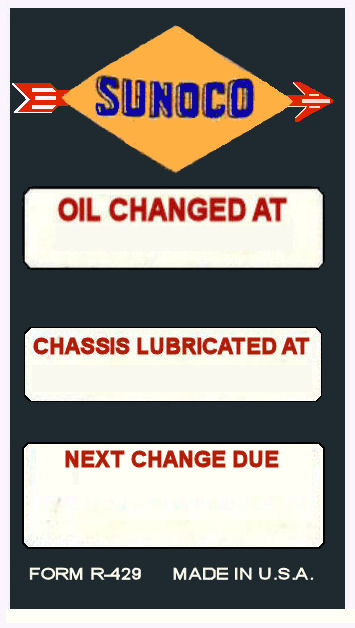 Sunoco Oil change Door sticker 1940's - $6.00 : Bob Hoyts Classic ...