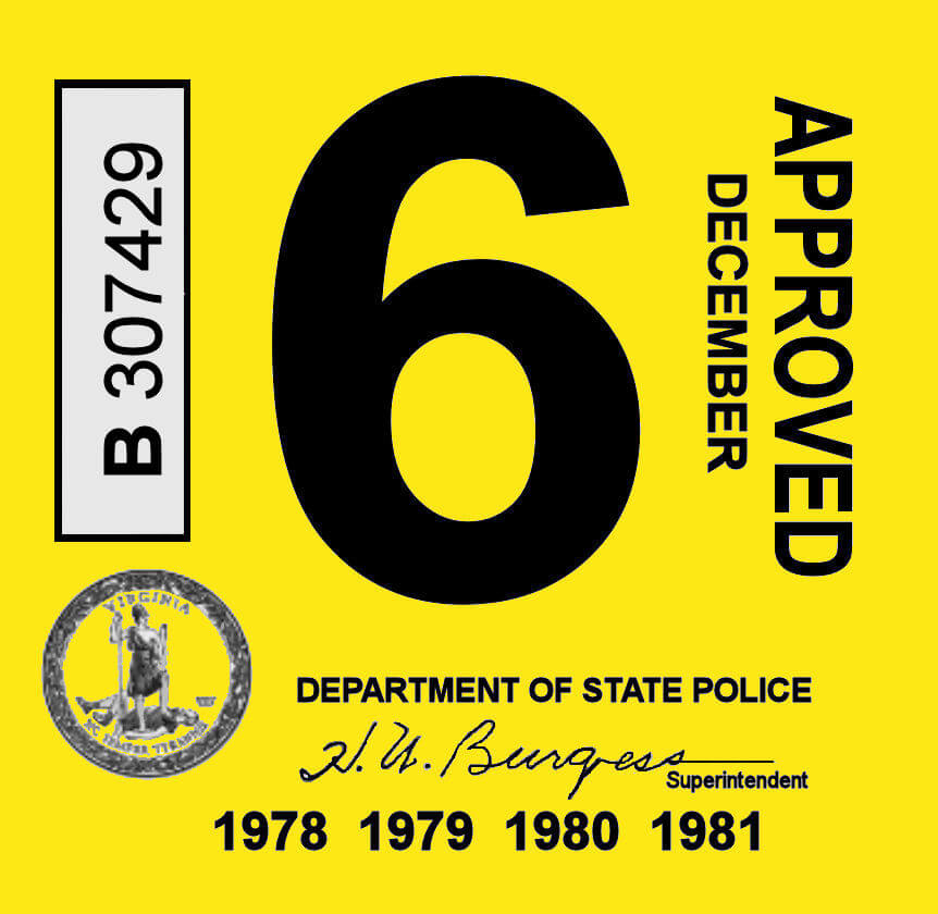 va state car inspection sticker