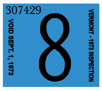 inspection vermont sticker 1973