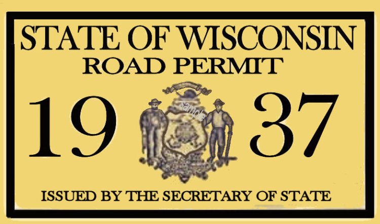 1937 Wisconsin Registration inspection sticker - Click Image to Close