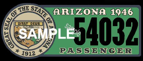 1946 Arizona Registration/Inspection Sticker - Click Image to Close