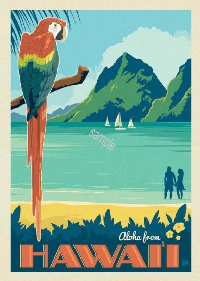 Hawaii Vintage Vacation Stickers - Click Image to Close