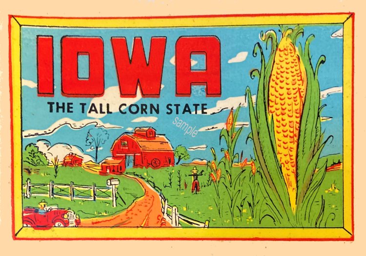 Iowa Vintage Vacation Stickers - Click Image to Close