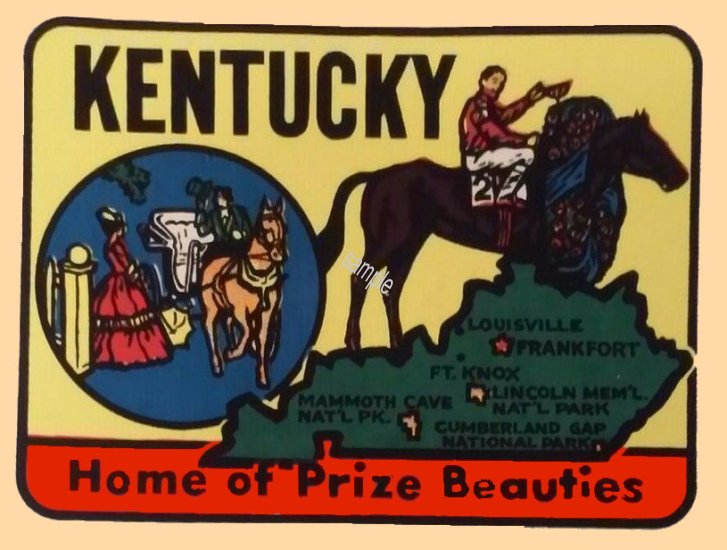 Kentucky Vintage Vacation Stickers - Click Image to Close