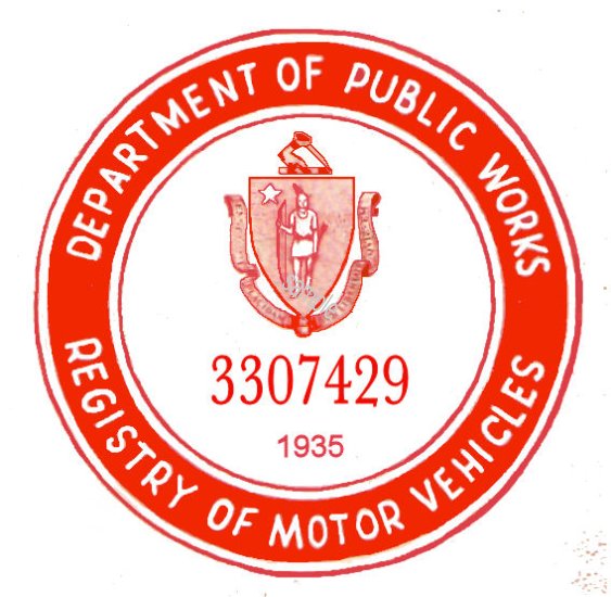 1935 Massachusetts Inspection Sticker - Click Image to Close