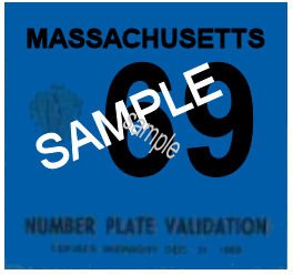 1969 Massachusetts REGISTRATION Sticker - Click Image to Close