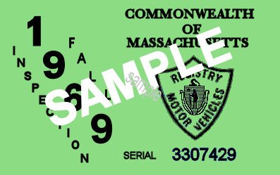 1969 Massachusetts FALL INSPECTION Sticker - Click Image to Close