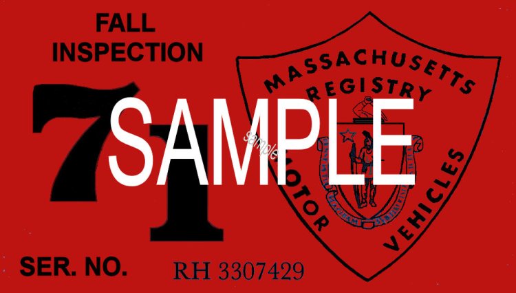 1971 Massachusetts FALL INSPECTION Sticker - Click Image to Close