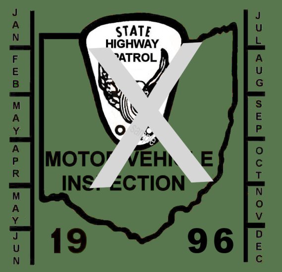 1996 Ohio inspection sticker - Click Image to Close