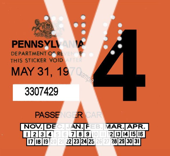 1970-4 PA inspection sticker - Click Image to Close