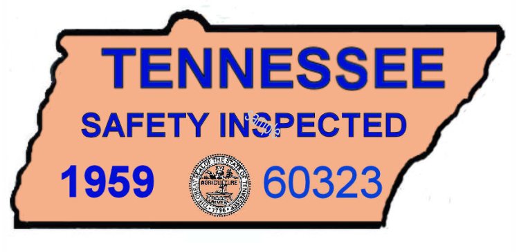 1959 Tennessee Safety Check inspection sticker - Click Image to Close