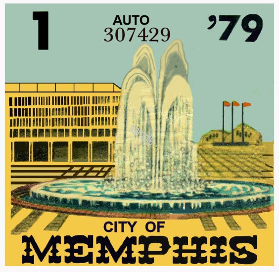 1979 Tennessee Inspection sticker (Memphis) - Click Image to Close