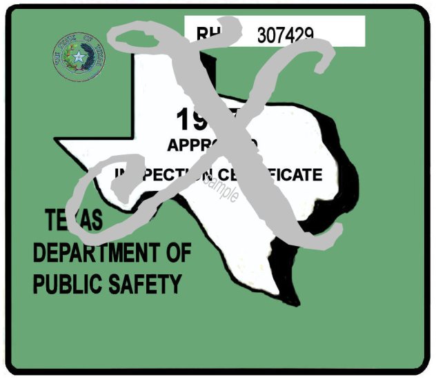 1967 Texas Inspection Sticker - Click Image to Close