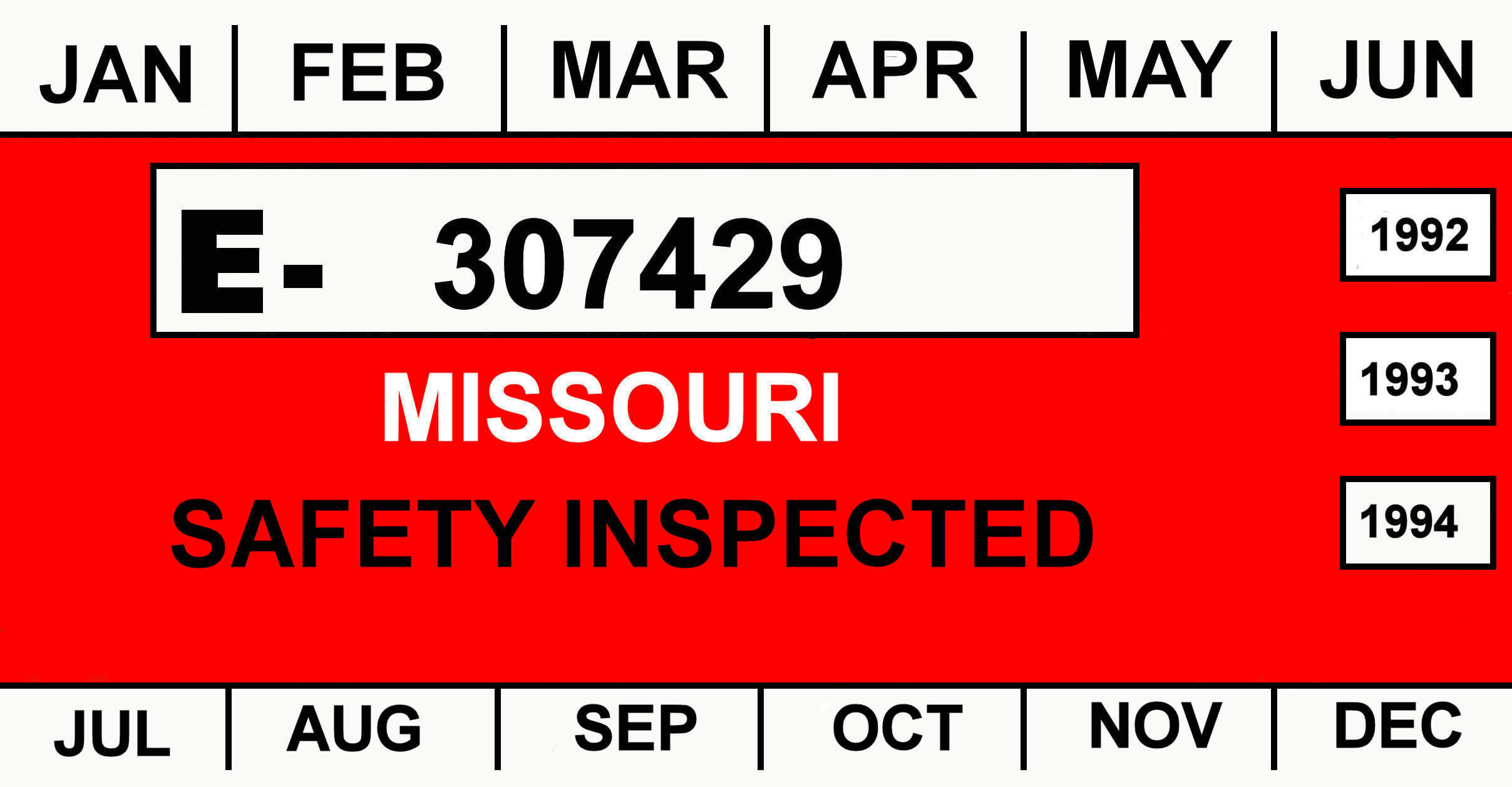 (image for) 1992-94 Missouri inspection sticker