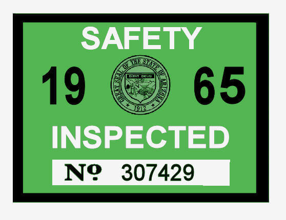 1965 Arizona Inspection Sticker : Bob Hoyts Classic Inspection Stickers ...