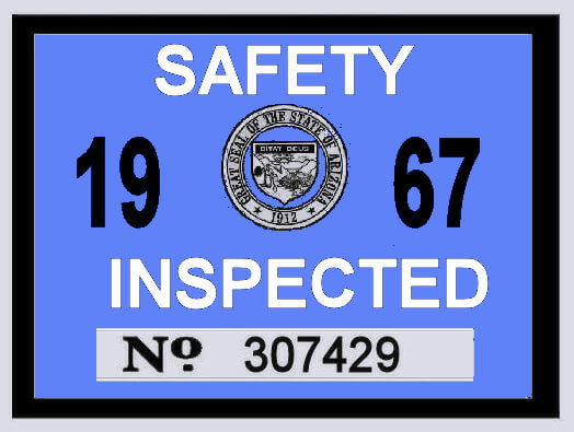 1967 Arizona Inspection Sticker : Bob Hoyts Classic Inspection Stickers ...