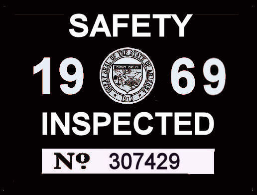1969 Arizona inspection sticker : Bob Hoyts Classic Inspection Stickers ...