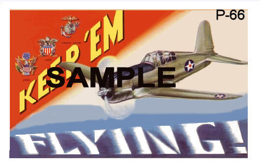 (image for) 1942 Keep Em Flying "P66" WW2 Sticker