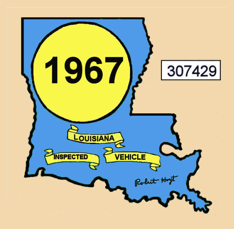 1971 Louisiana INSPECTION sticker 20.00 Bob Hoyts Classic