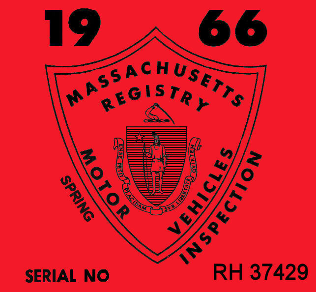 1965 Massachusetts SPRING INSPECTION Sticker 20.00 Bob Hoyts