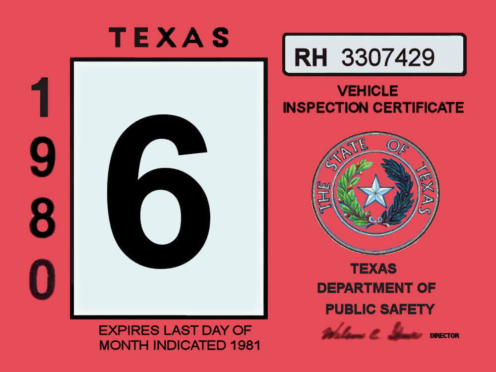 1980 texas inspection sticker 25 00 bob hoyts classic inspection