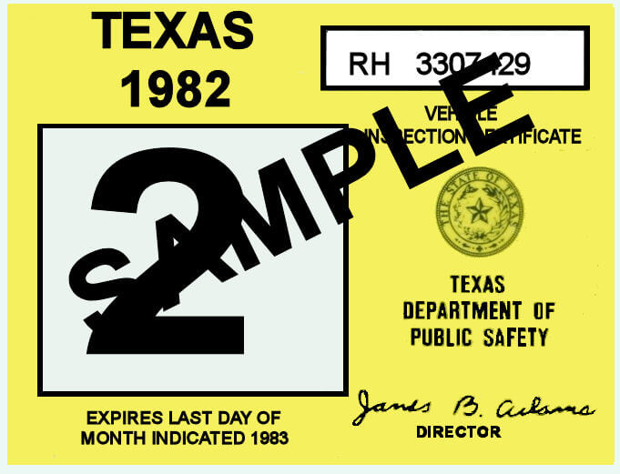 1982 texas inspection sticker 25 00 bob hoyts classic inspection