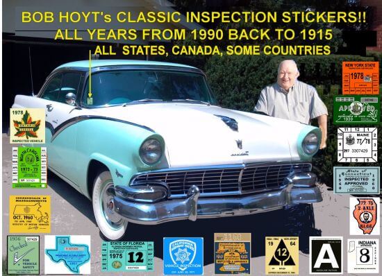 Bob Hoyts Classic Inspection Stickers  Add a Final Touch to your  Restoration!